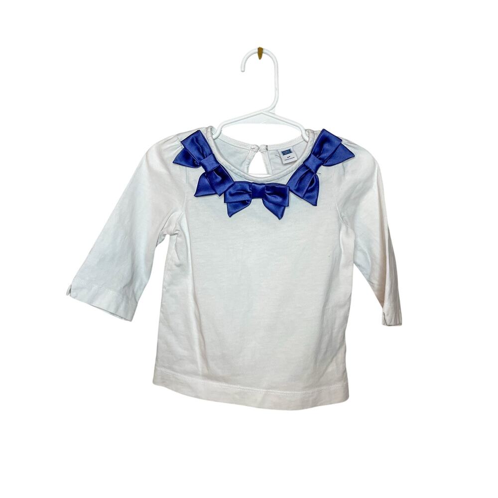 Janie & Jack Blue Bow 3/4 Sleeve Girls 2T Shirt